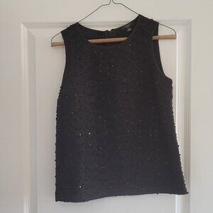 Ann Taylor black, sleeveless sequined top, petite